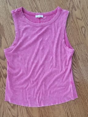 La Miel Pink Ribbed Tank Top